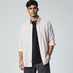 Men's Dress Shirt with Vertical Stripes